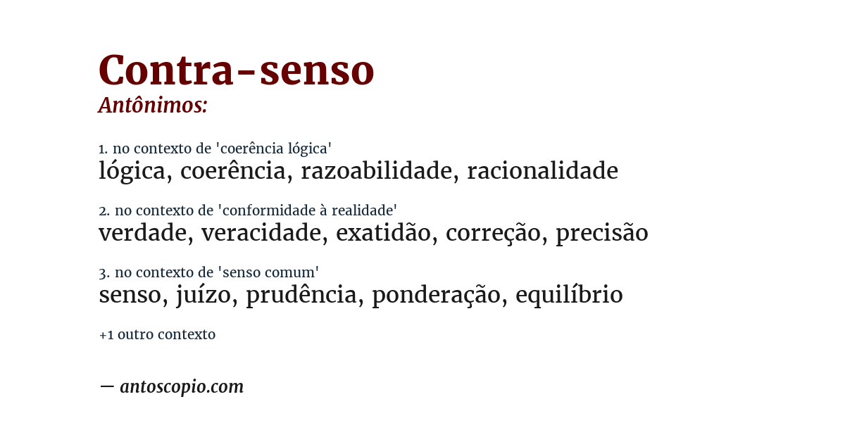 Antônimo de contra-senso