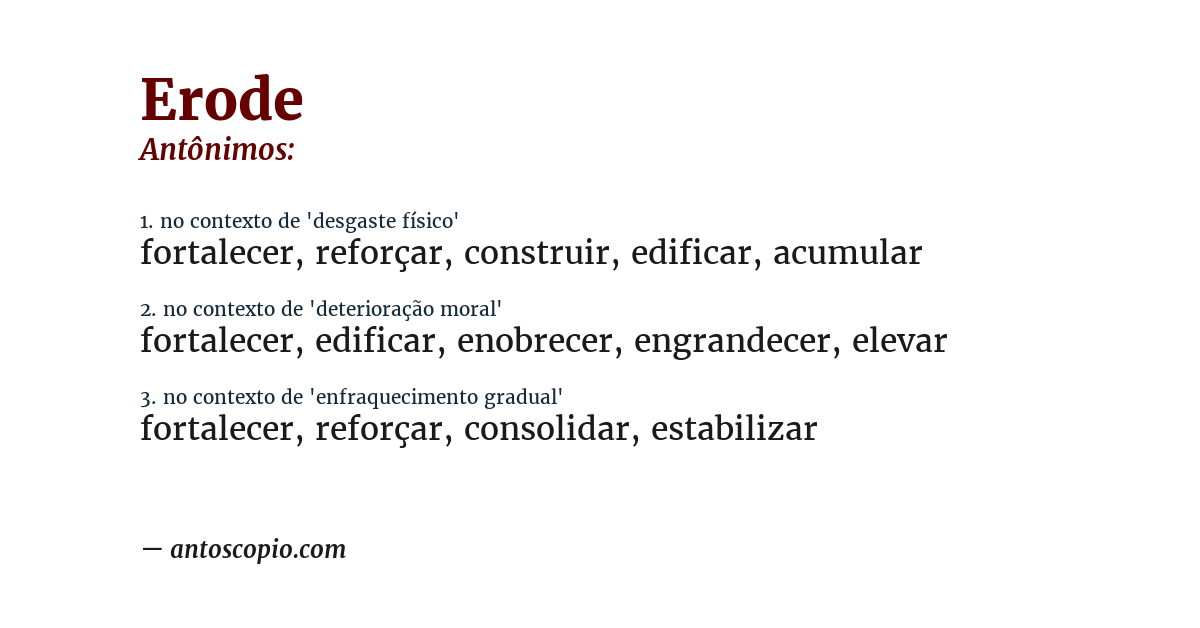 Antônimo de erode