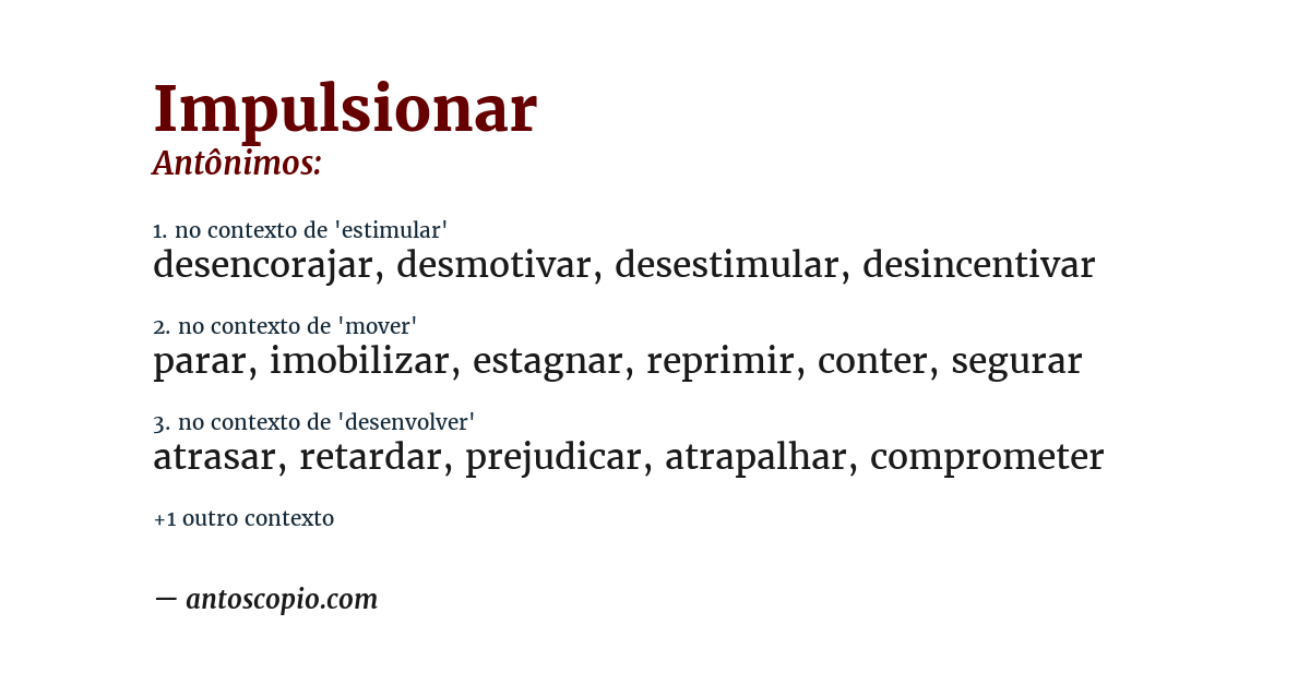 Antônimo de impulsionar