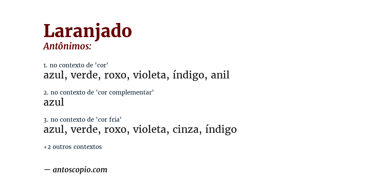 Antônimo de laranjado