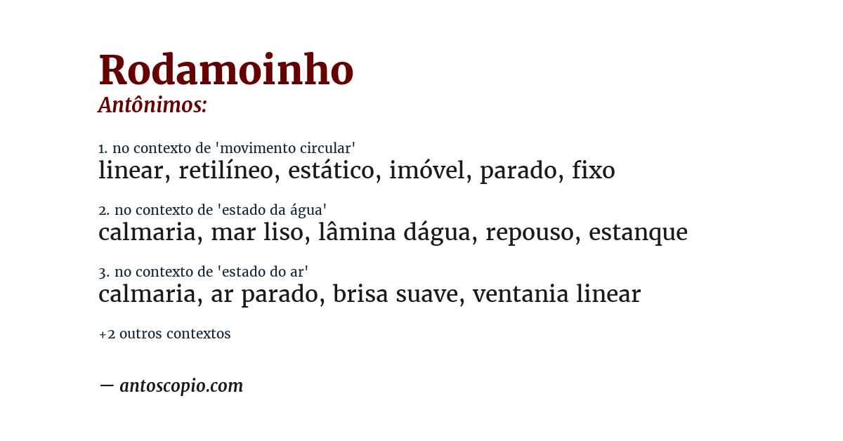 Antônimo de rodamoinho