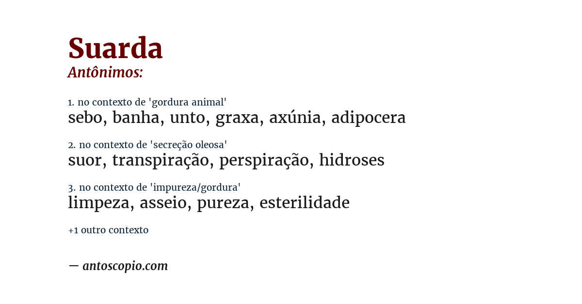 Antônimo de suarda
