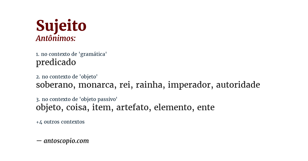 Antônimo de sujeito