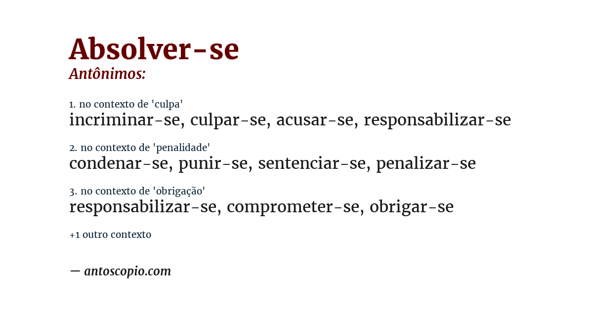 Antônimo de absolver-se