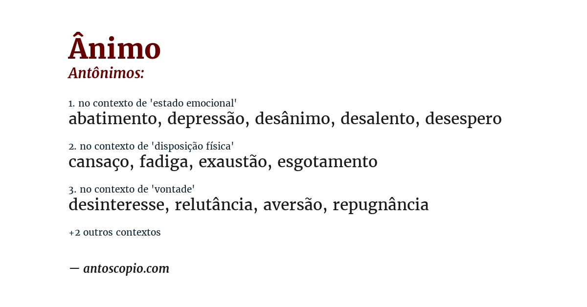Antônimo de ânimo