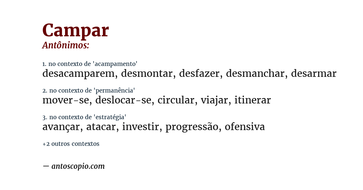 Antônimo de campar