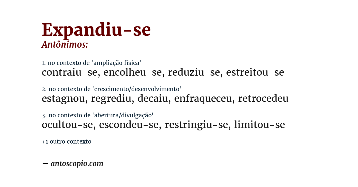 Antônimo de expandiu-se