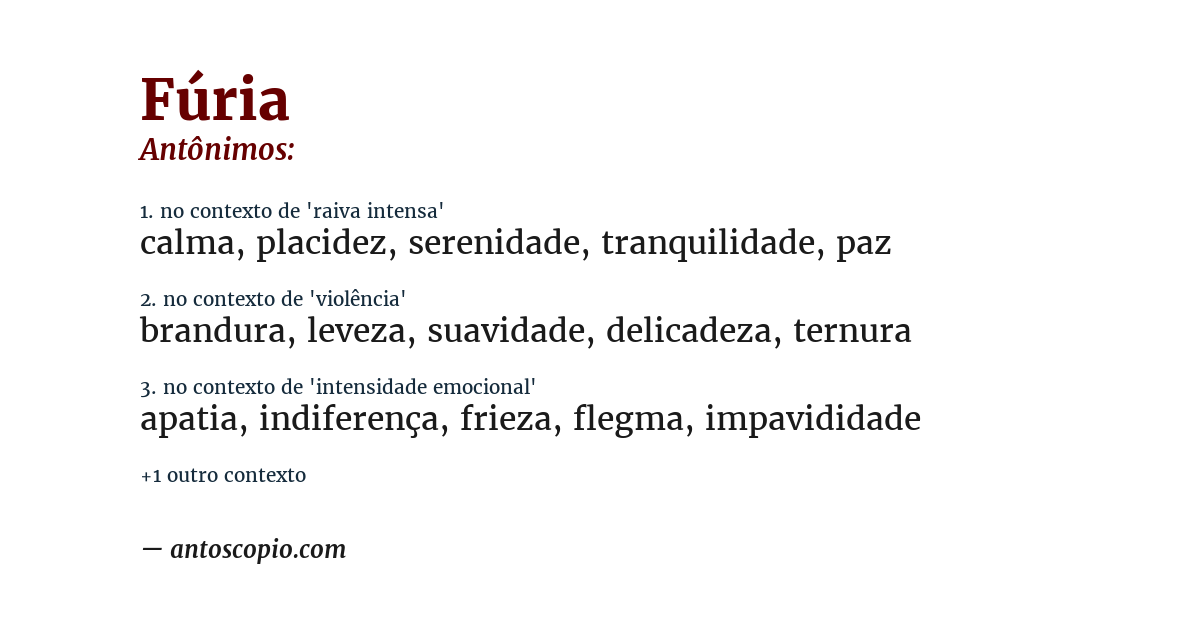 Antônimo de fúria