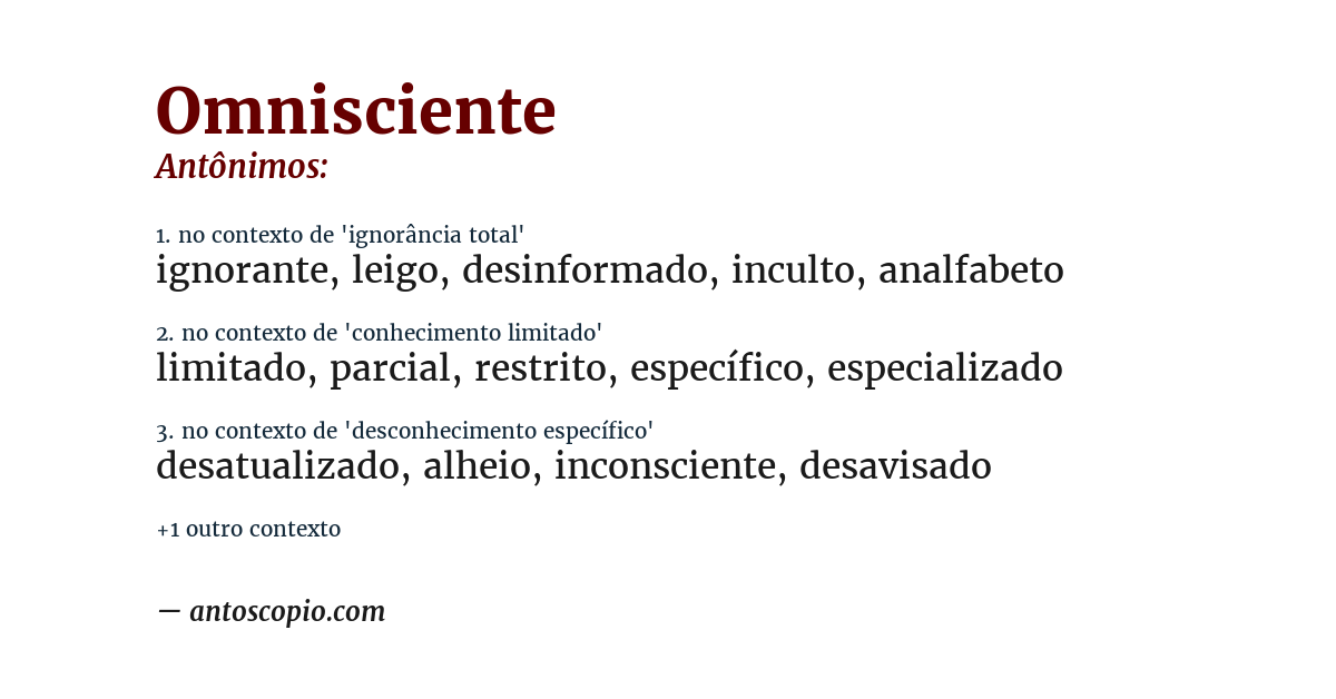 Antônimo de omnisciente