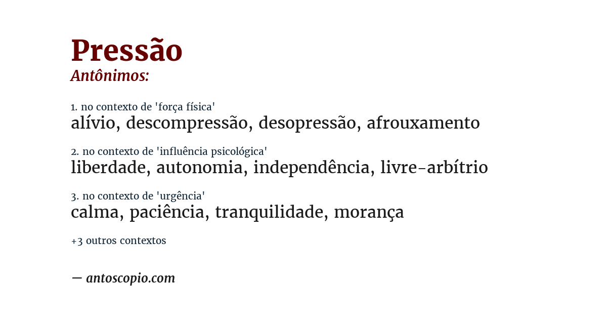 Antônimo de pressão