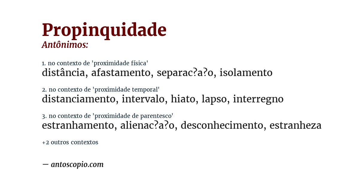 Antônimo de propinquidade