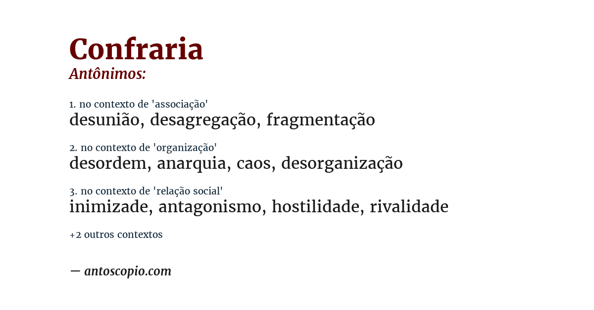 Antônimo de confraria