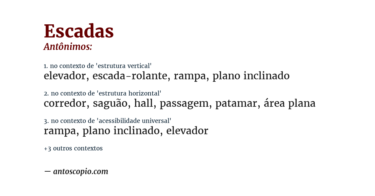 Antônimo de escadas