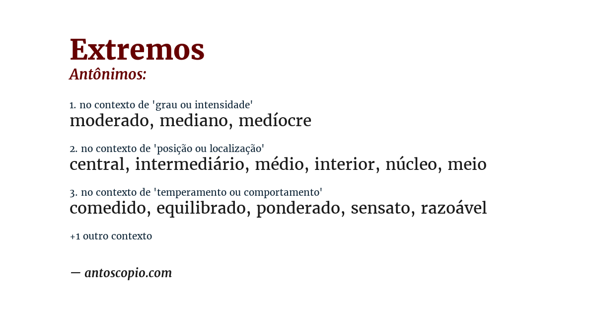 Antônimo de extremos