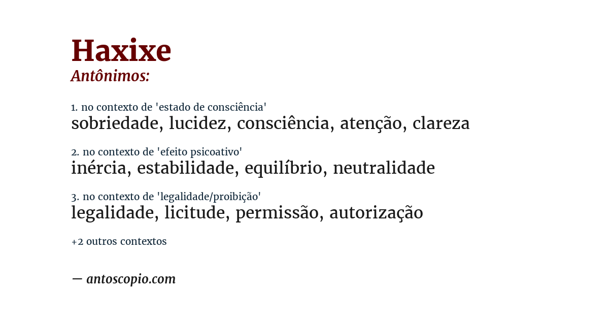 Antônimo de haxixe