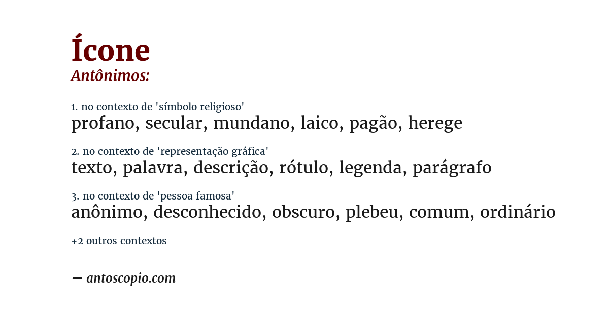 Antônimo de ícone