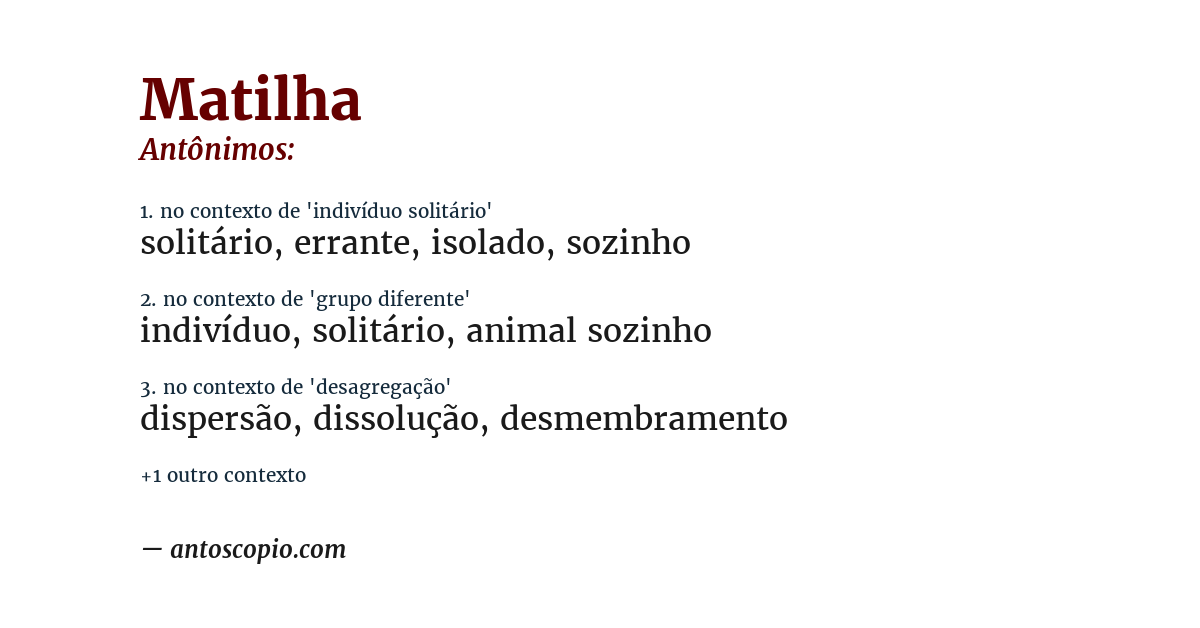 Antônimo de matilha
