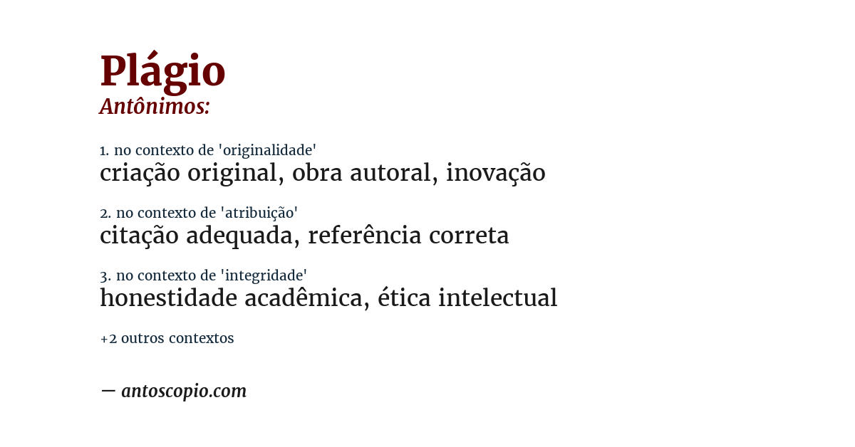 Antônimo de plágio