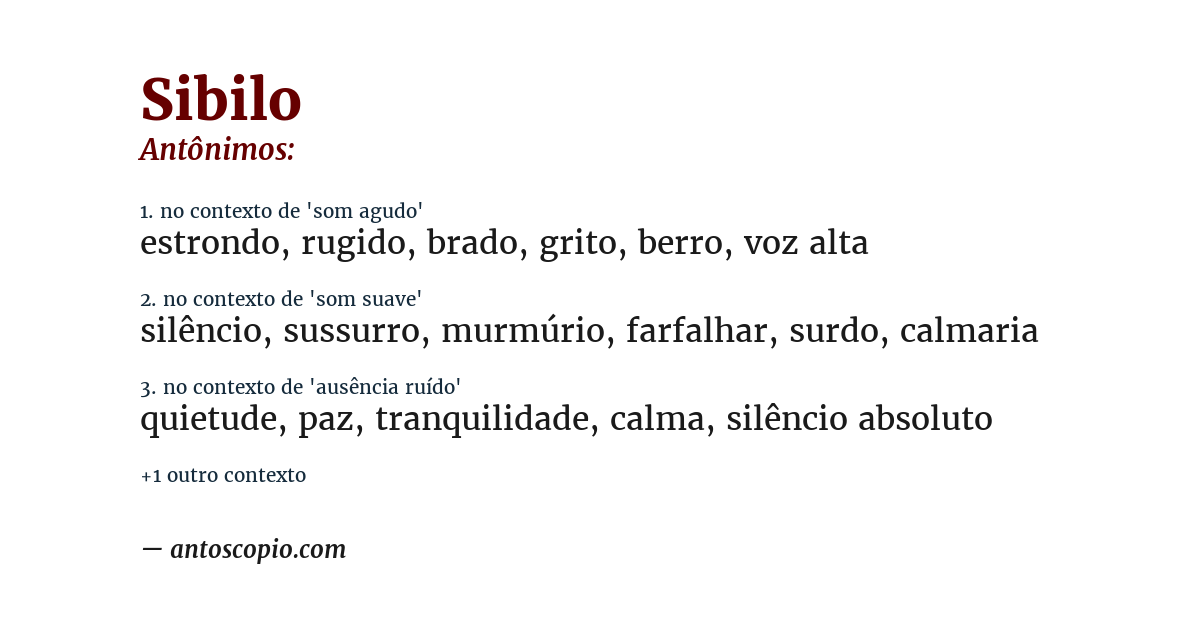 Antônimo de sibilo
