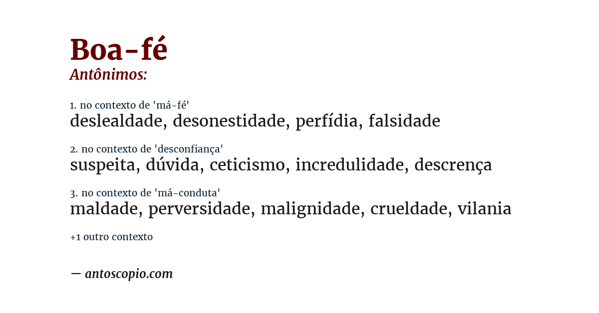 Antônimo de boa-fé