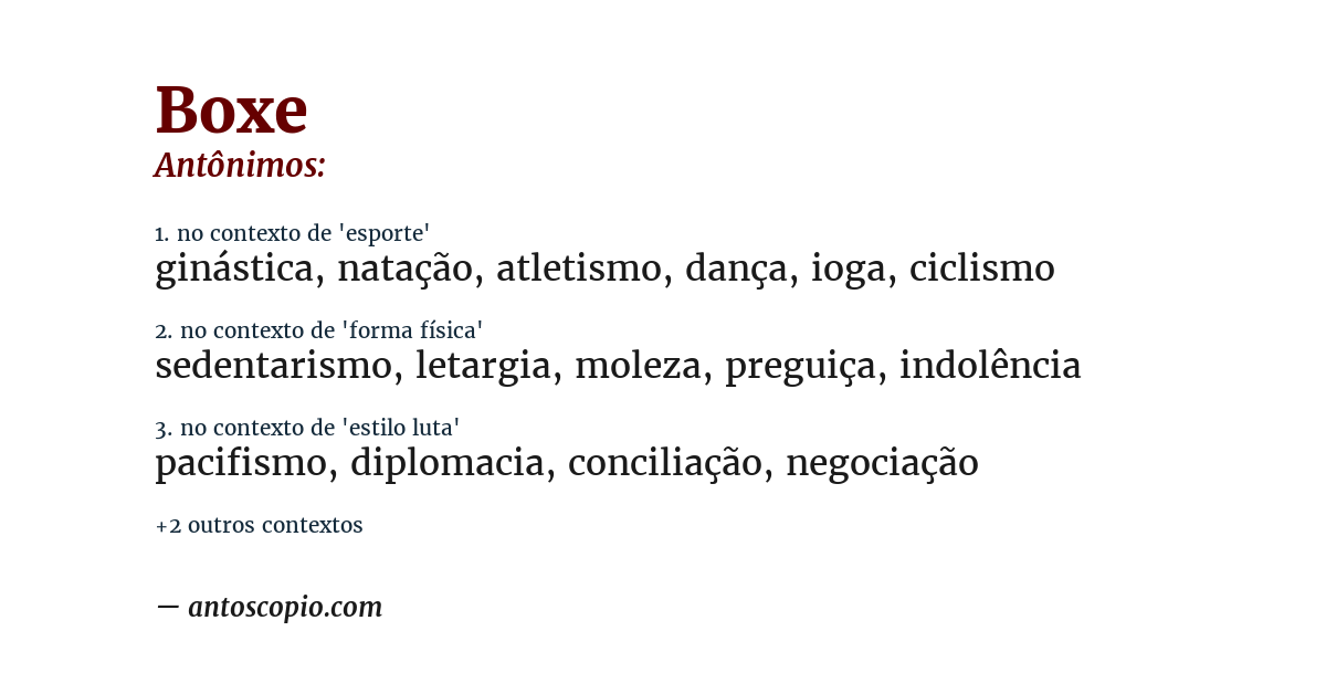 Antônimo de boxe