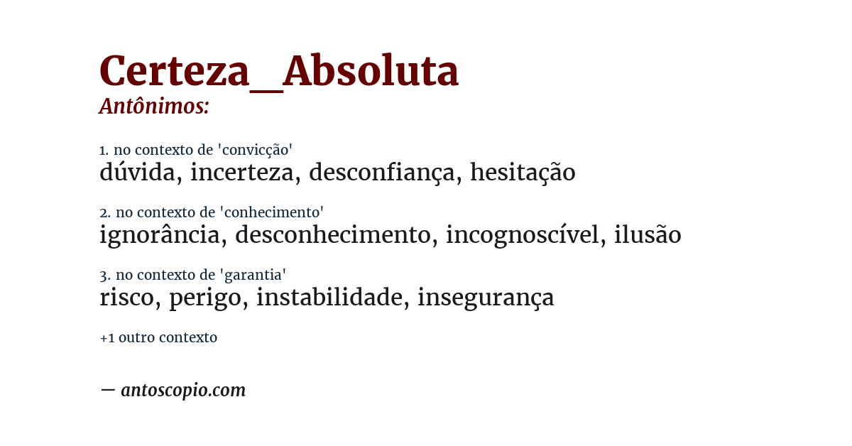 Antônimo de certeza_absoluta