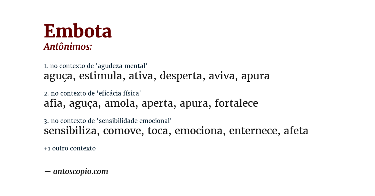 Antônimo de embota