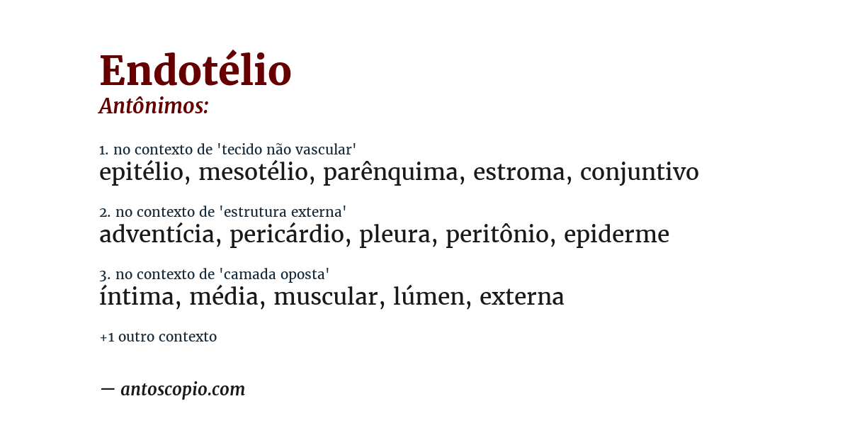 Antônimo de endotélio