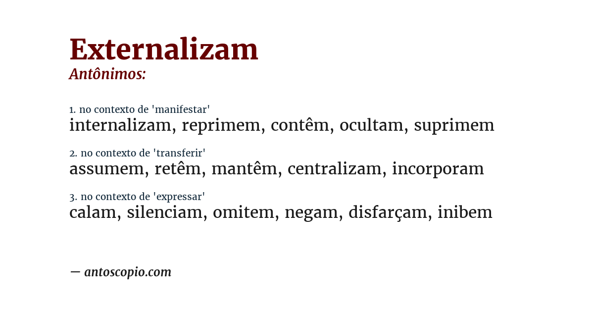 Antônimo de externalizam