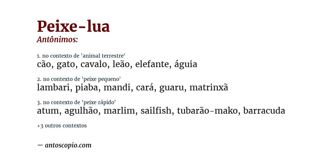 Antônimo de peixe-lua