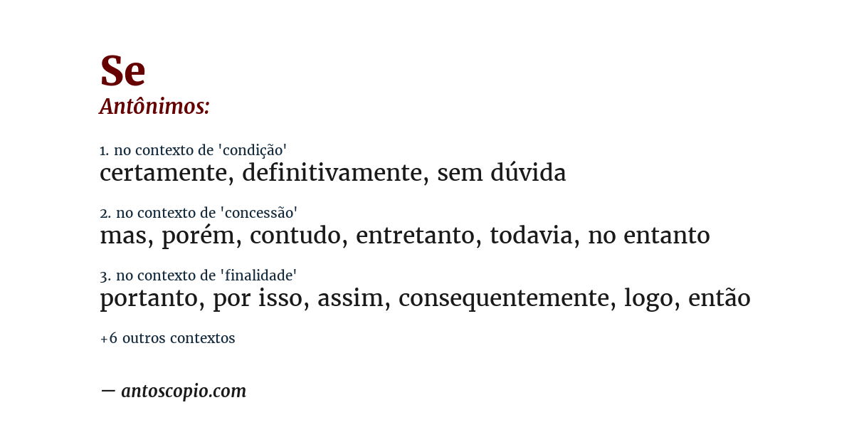 Antônimo de se