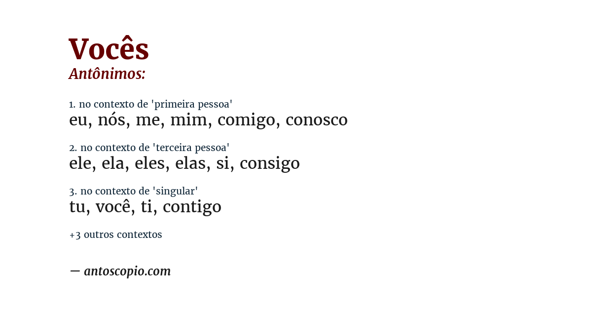Antônimo de vocês