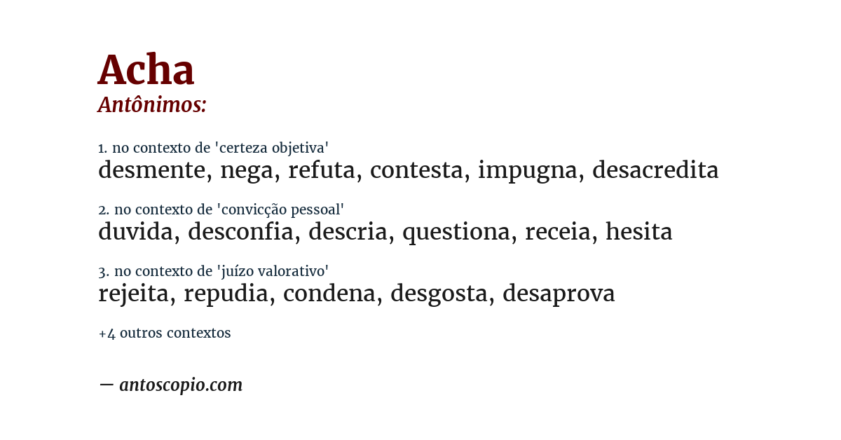 Antônimo de acha