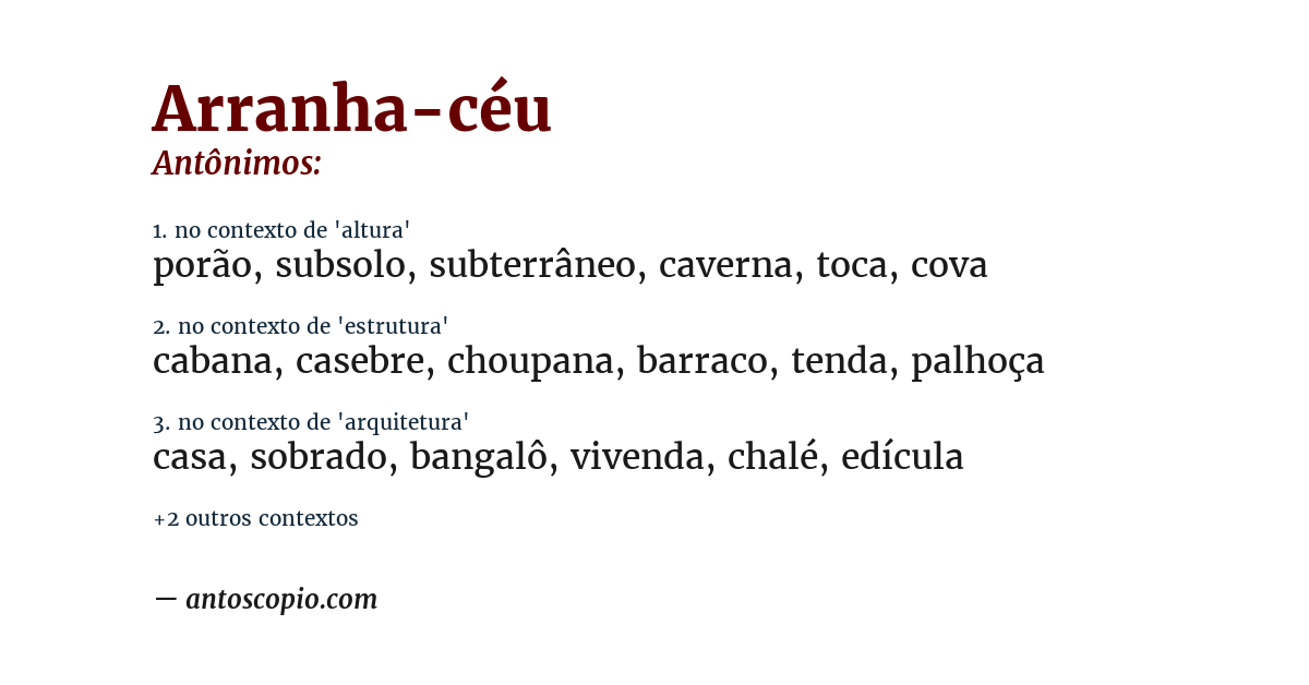 Antônimo de arranha-céu