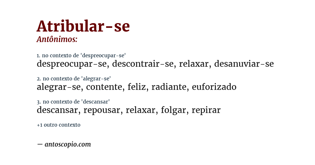 Antônimo de atribular-se