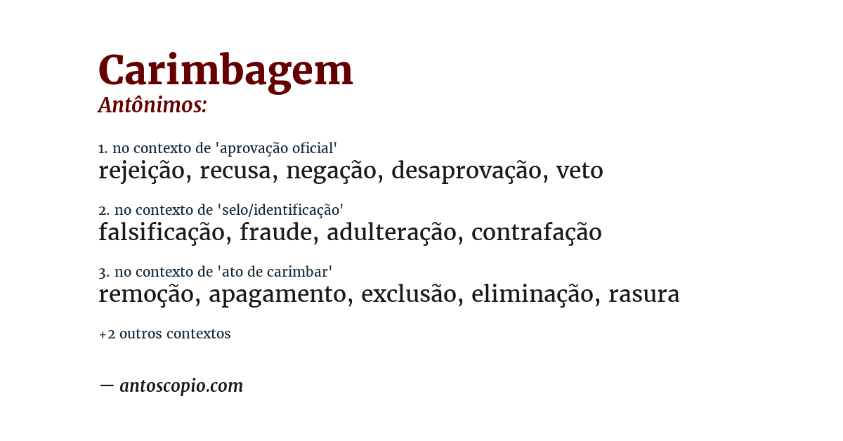 Antônimo de carimbagem