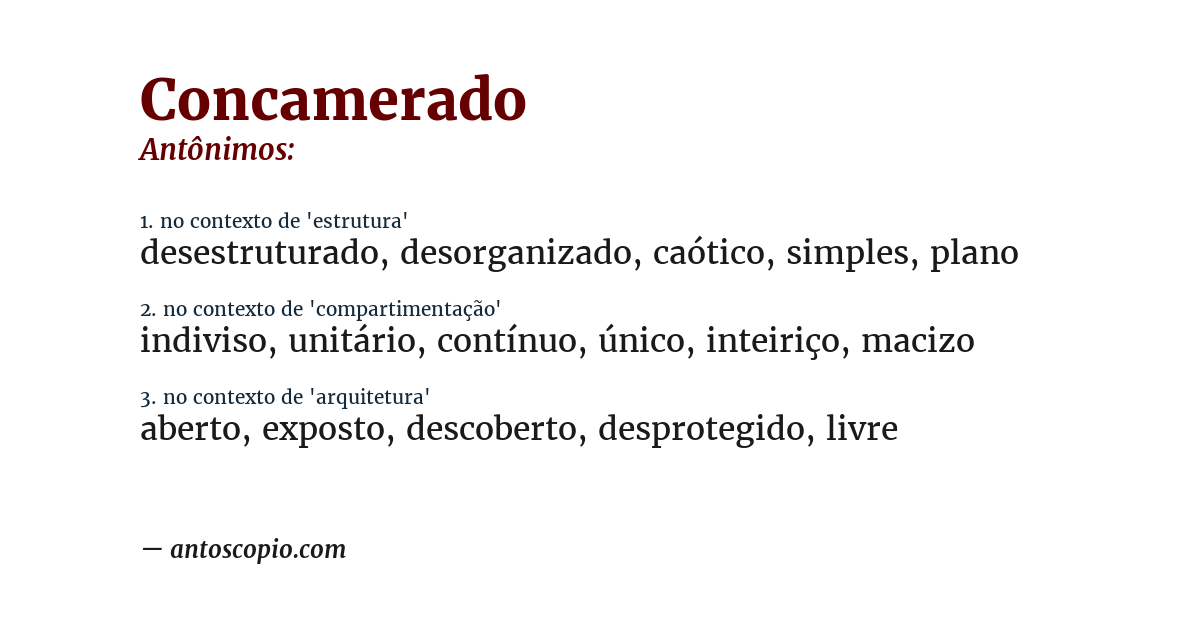 Antônimo de concamerado