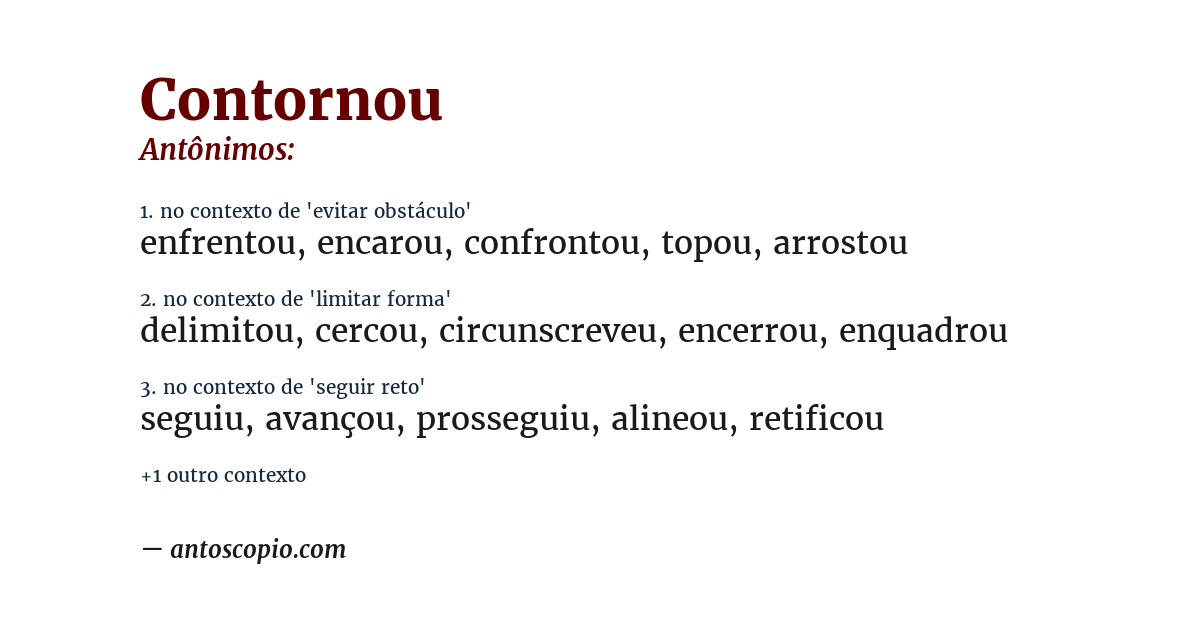Antônimo de contornou