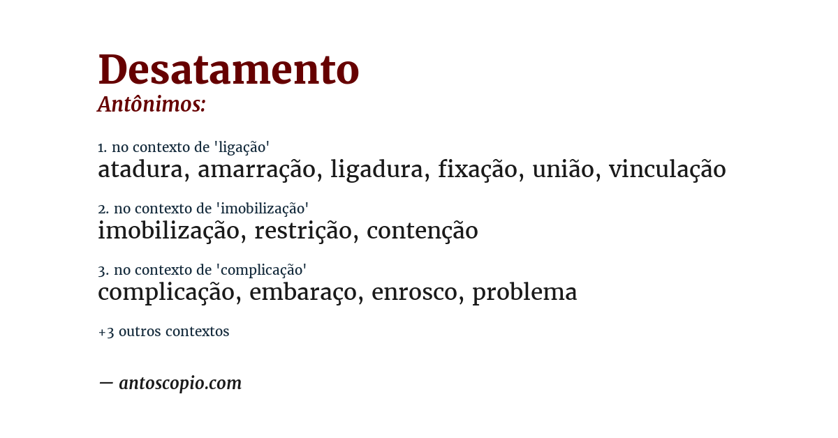 Antônimo de desatamento