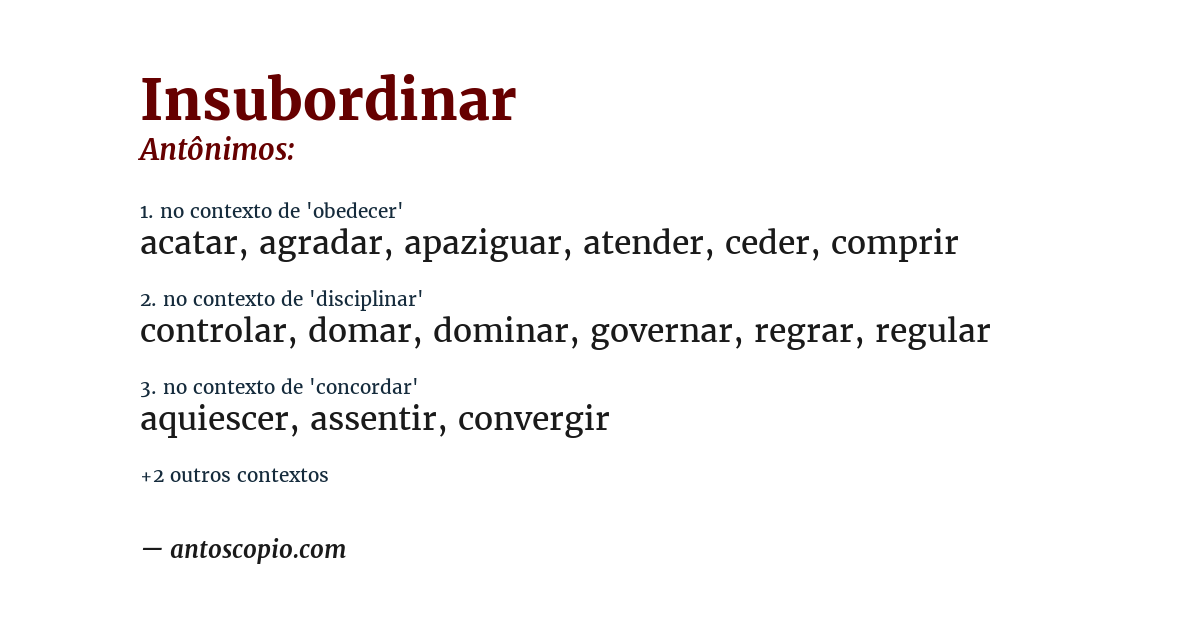 Antônimo de insubordinar