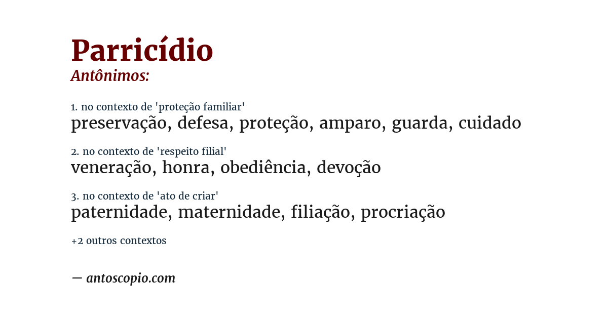 Antônimo de parricídio