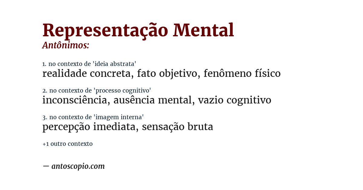 Antônimo de representação mental