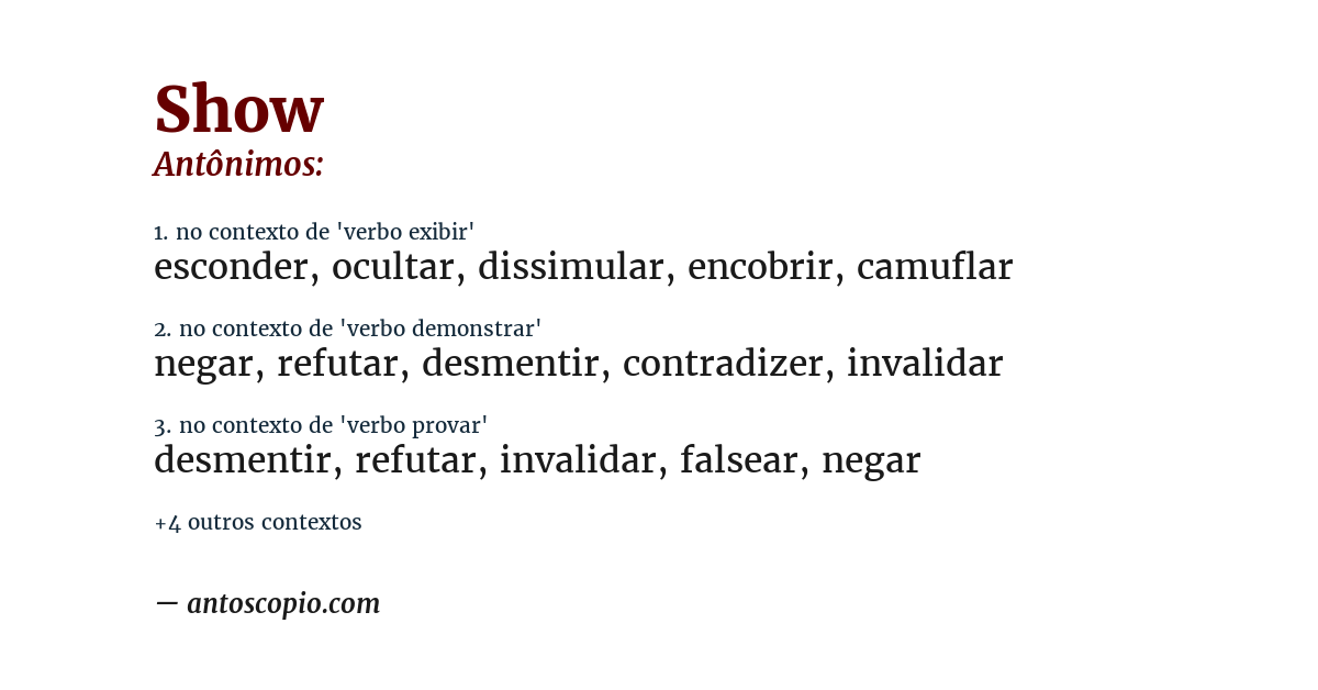 Antônimo de show