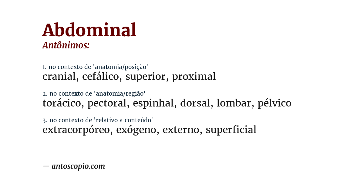 Antônimo de abdominal