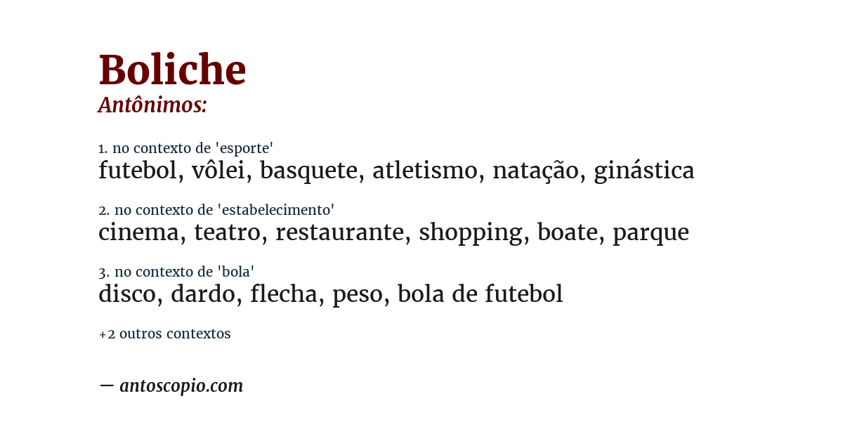 Antônimo de boliche