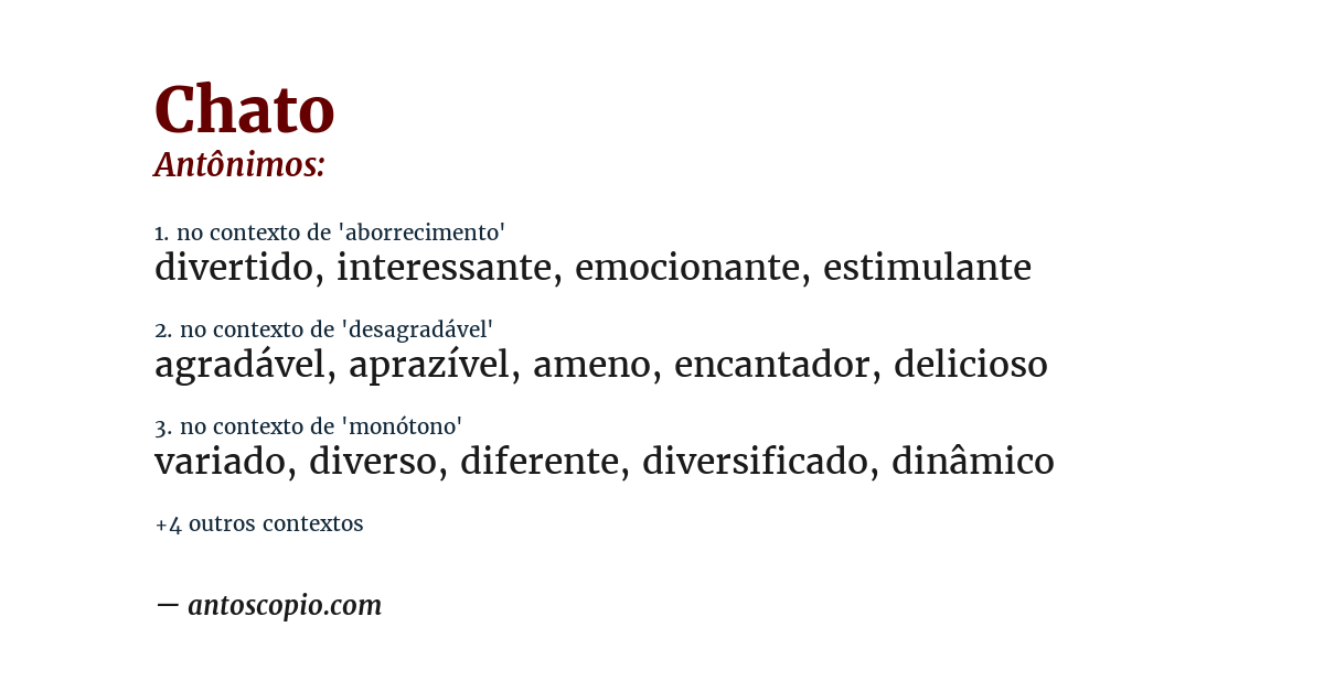 Antônimo de chato