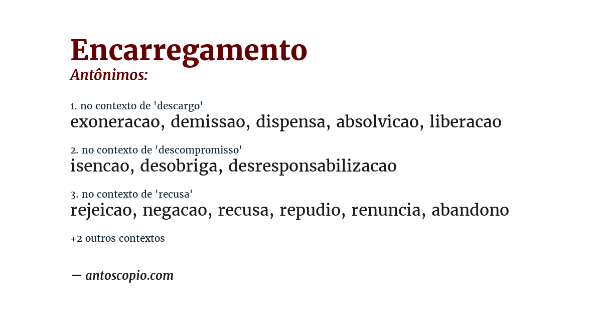 Antônimo de encarregamento