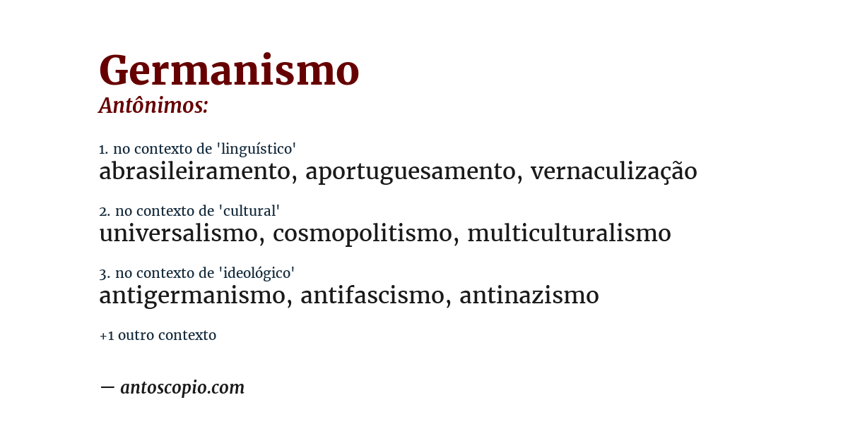 Antônimo de germanismo