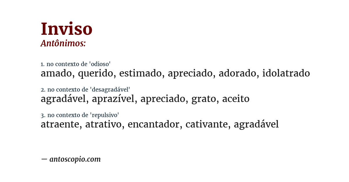 Antônimo de inviso