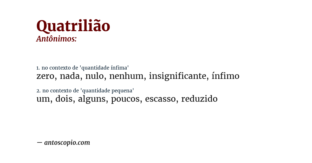Antônimo de quatrilião